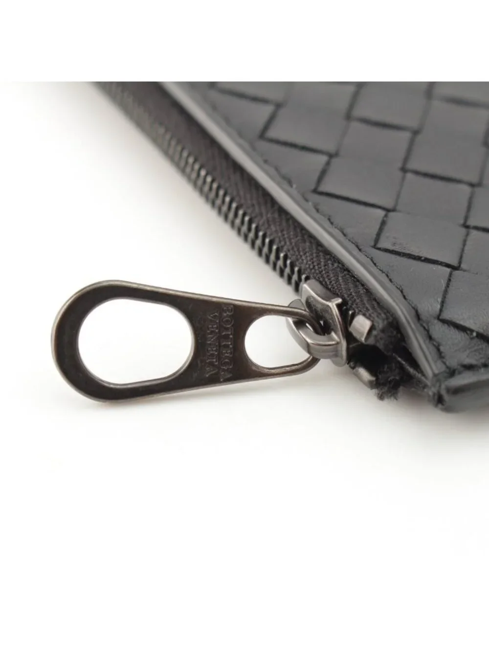 Bottega Veneta Leather Intrecciato Fragment Case Card Black